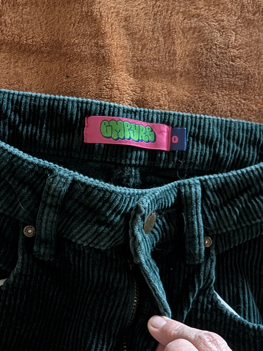 Empyre Dark Green Corduroy Straight-Leg Pants